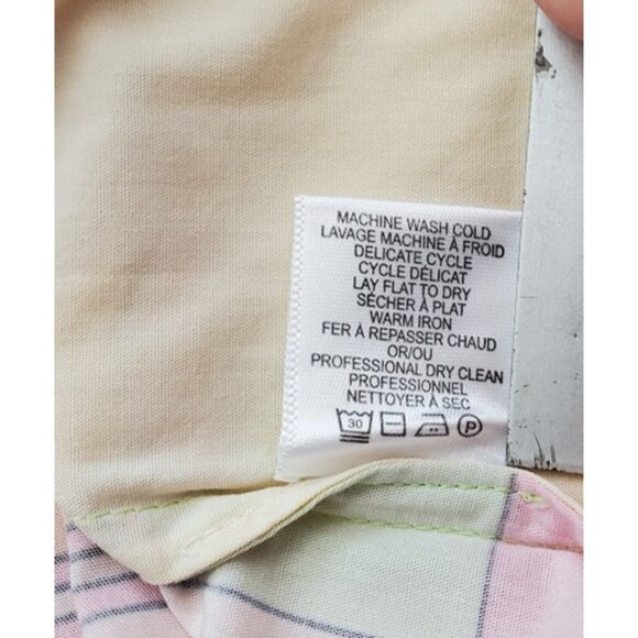 Frances Valentine Relaxed Fit Cotton Poplin Yellow Color-Block Plaid Top Size XL - Picture 8 of 8